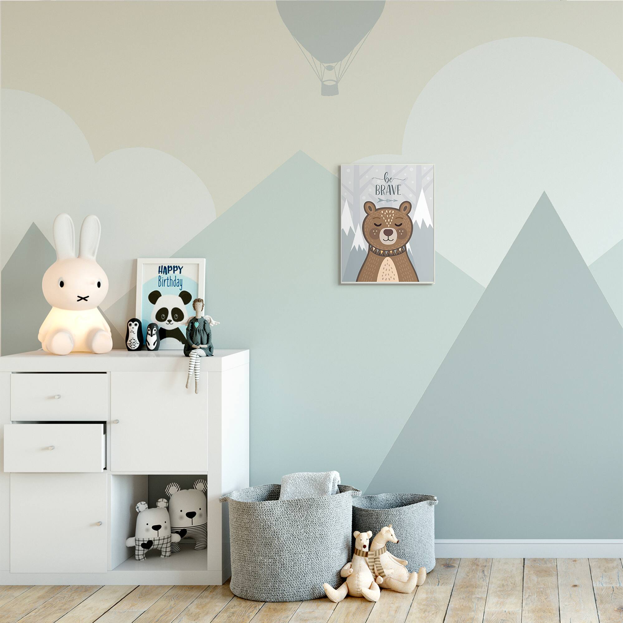 Stupell Industries Be Brave Sentiment Soothing Mountain Bear Wall Plaque